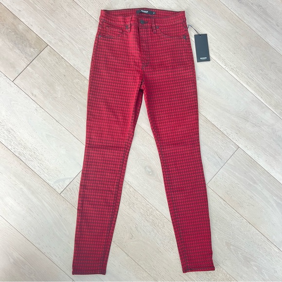 NWT HUDSON JEANS Barbara High-Rise Super Skinny Houndstooth Ankle Jeans - Picture 7 of 10